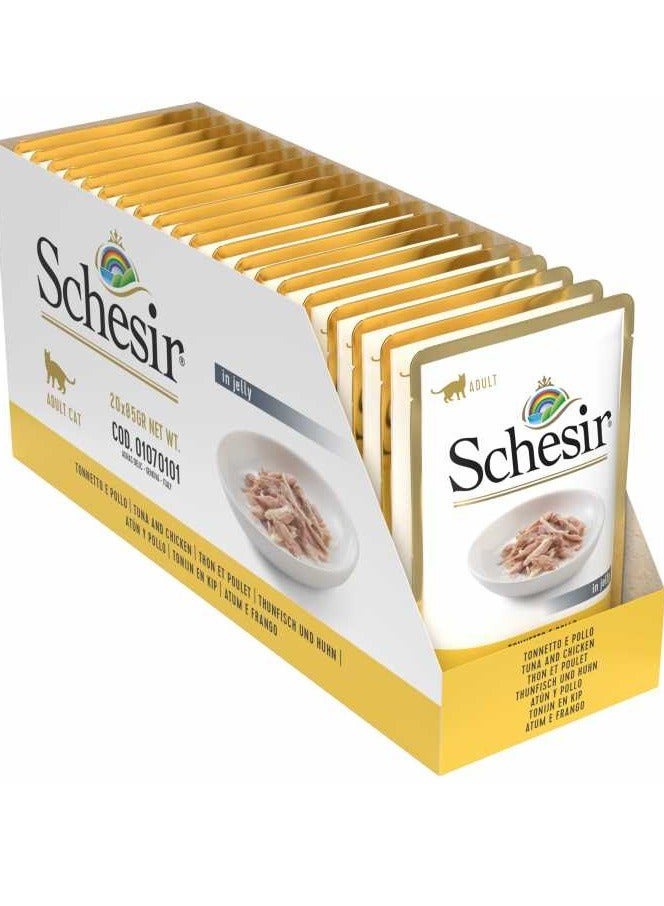 Schesir طعام رطب من التونة مع الدجاج للقطط البالغة - Image 2