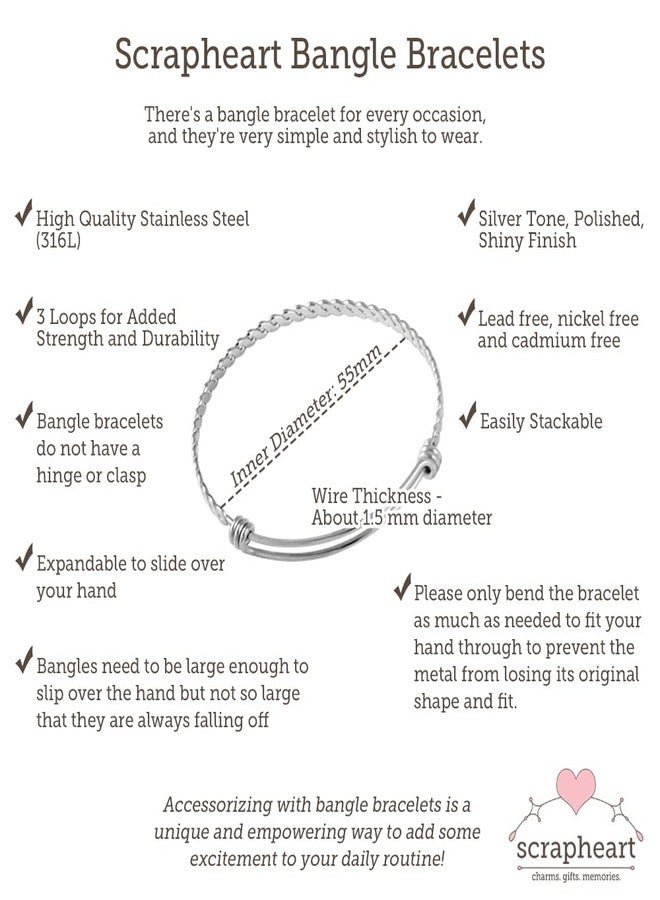 SCRAPHEART 9th BIRTHDAY Bracelet, 9th Birthday Charm Bracelet, 9 Year Old Daughter Birthday Gift Idea, Ninth Birthday Gift, 9 Year Old Birthday Bangle - Image 3