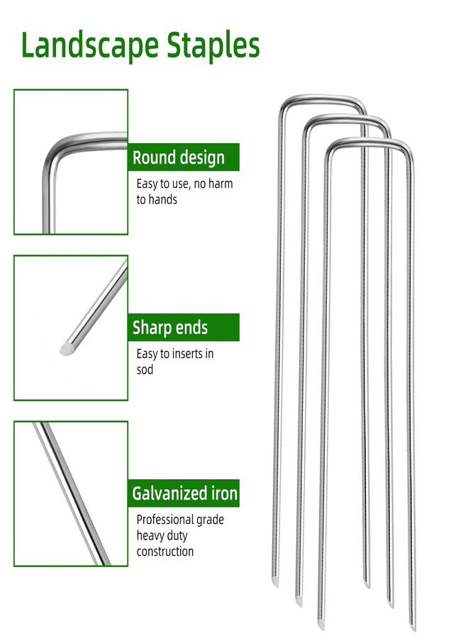 Luijnbn 30 Pack Lawn Staples, Premium Garden Landscape Staples, Galvanized Heavy-Duty Gauge Stakes, U-Shaped Tent Stakes, Anti-Rust Fence Netting Pins Ground Spikes, Sod Pins - Image 2