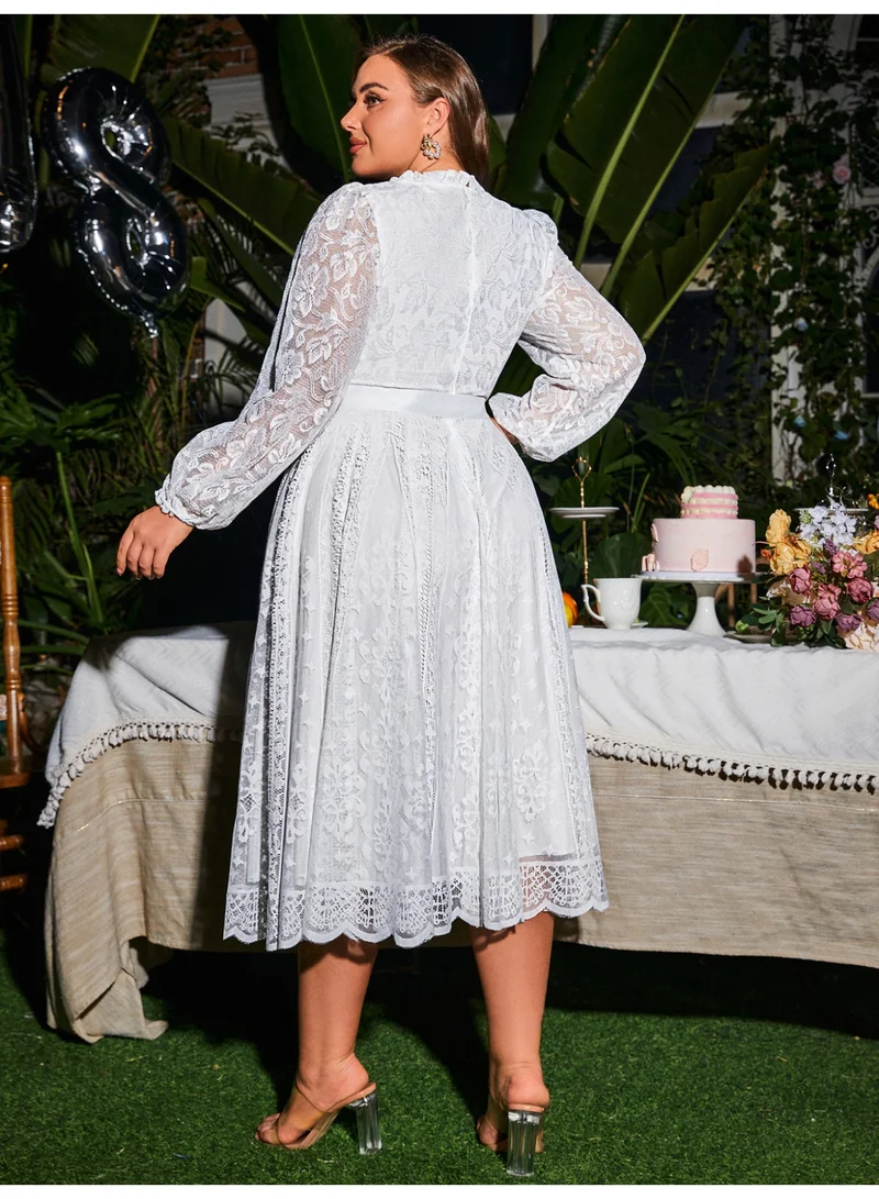 SIMPLEE Oversized women's dress suitable for curvy women's flowing skirt
