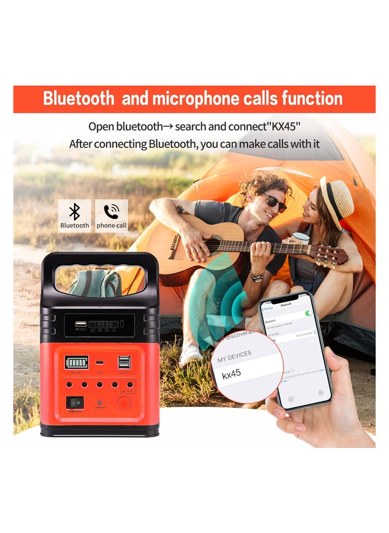 Generic Portable Power Station with Solar Panel Type-C Fast Charging,LED Flashlight,FM,LED Bulbs,Solar Generator  - Image 2