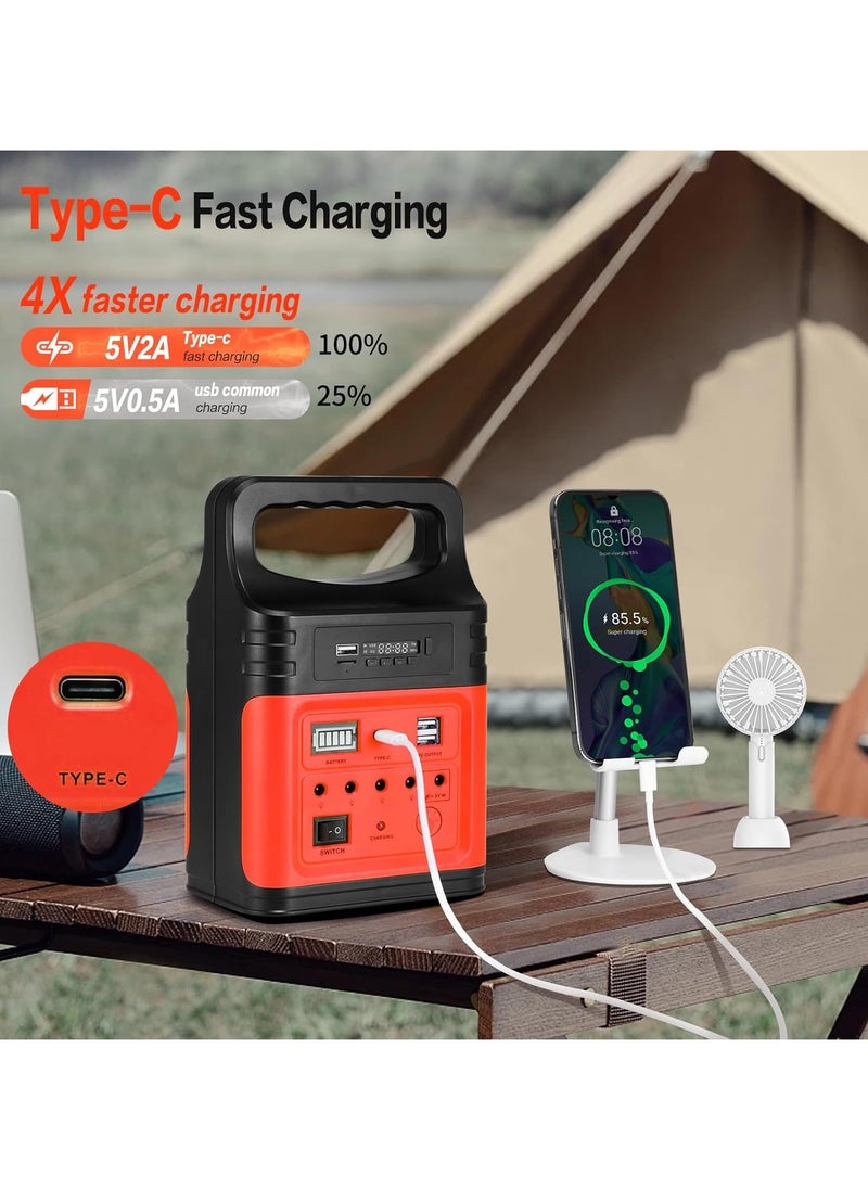 Generic Portable Power Station with Solar Panel Type-C Fast Charging,LED Flashlight,FM,LED Bulbs,Solar Generator  - Image 4