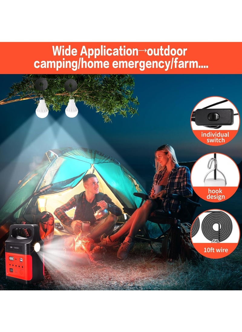 Generic Portable Power Station with Solar Panel Type-C Fast Charging,LED Flashlight,FM,LED Bulbs,Solar Generator  - Image 5