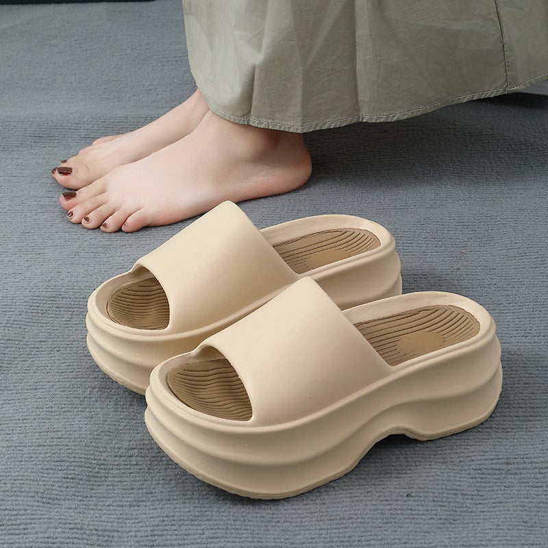 New Eva Slippers For Girls Online Celebrity Ins Height Increasing Non-Slip Slippers Summer Thick Bottom Outerwear Fashion Korean Style Sandals - Image 2