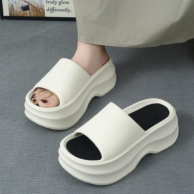 New Eva Slippers For Girls Online Celebrity Ins Height Increasing Non-Slip Slippers Summer Thick Bottom Outerwear Fashion Korean Style Sandals - Image 5