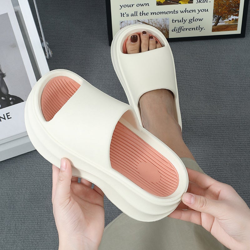 New Eva Slippers For Girls Online Celebrity Ins Height Increasing Non-Slip Slippers Summer Thick Bottom Outerwear Fashion Korean Style Sandals - Image 4
