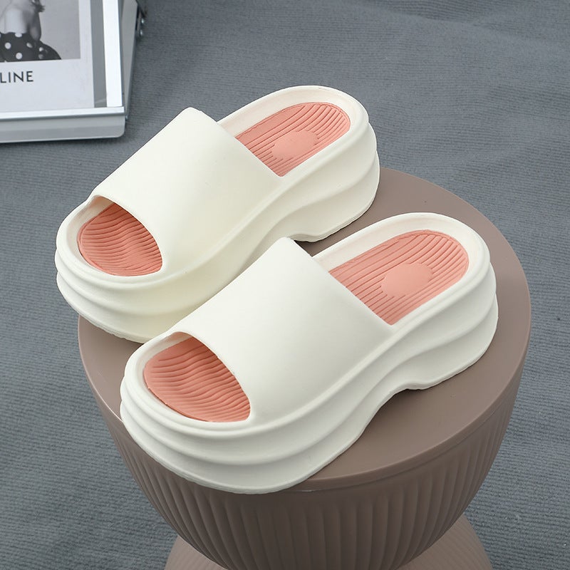New Eva Slippers For Girls Online Celebrity Ins Height Increasing Non-Slip Slippers Summer Thick Bottom Outerwear Fashion Korean Style Sandals - Image 1