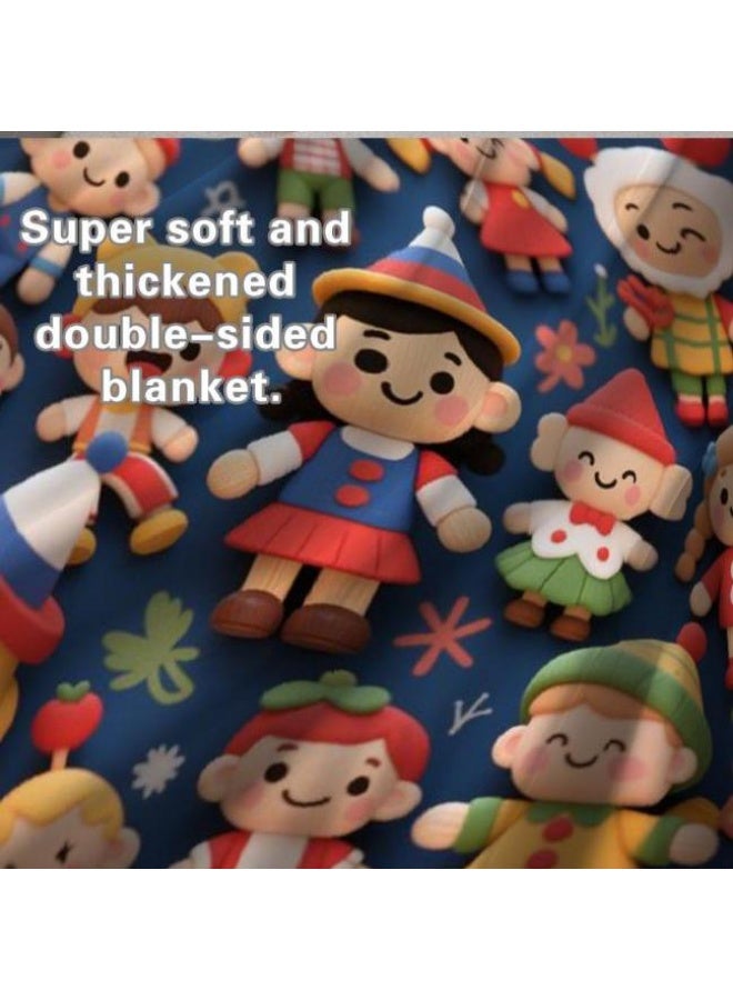 عام بطانية رقيقة من الفانيلا الكرتونية للأطفال أو الطلاب (دافئة ومريحة ومناسبة للنوم والألعاب) 100 سم * 150 سم - 1164 - Image 1