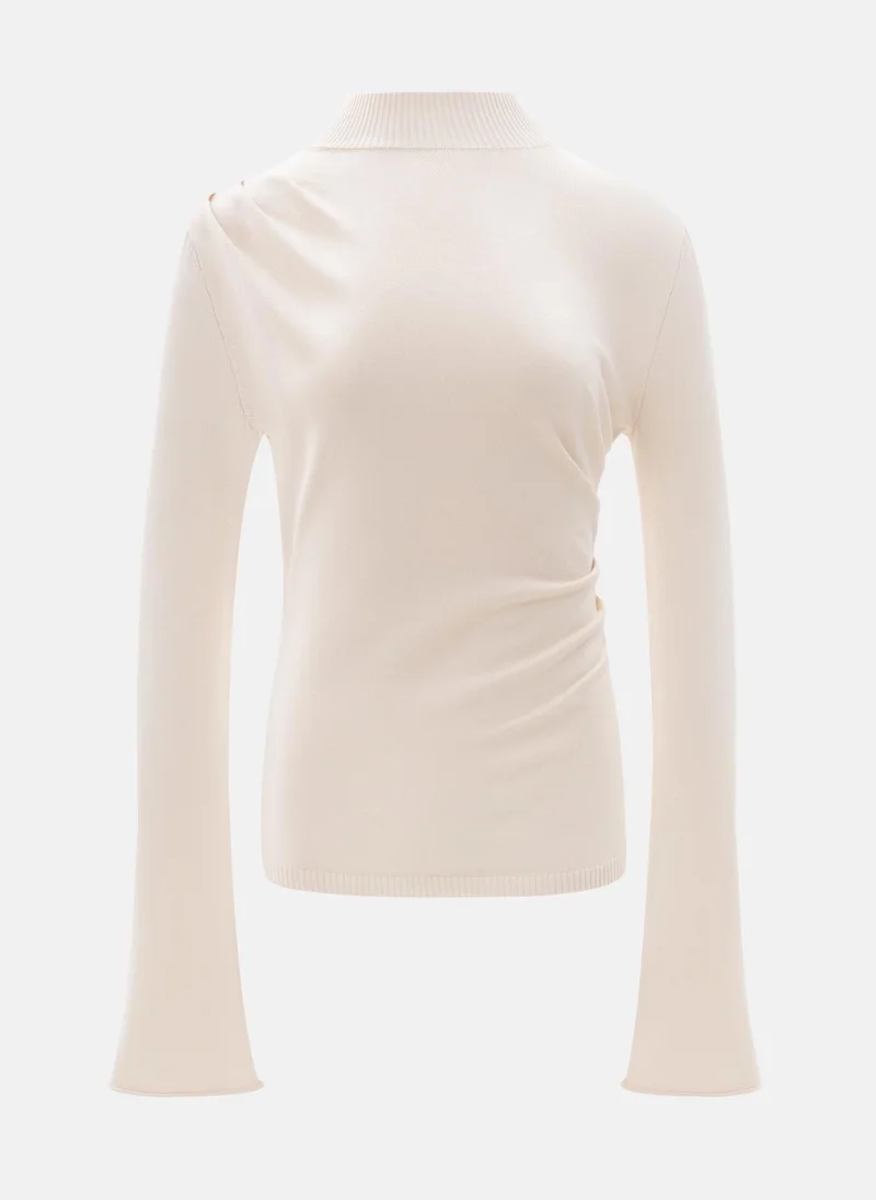 ليتشي سترة محبوكة مع ستائر