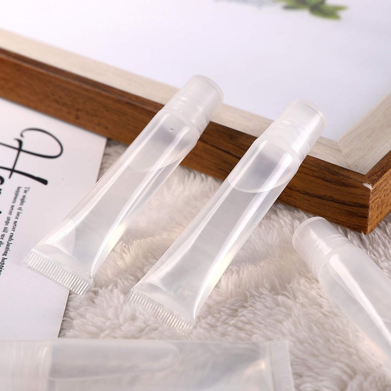 FALADOO FALADOO 100 Pcs 10 ml Lip Gloss Balm Tubes Refillable Empty Tubes Clear Cosmetic Containers Soft Tube (10ML, 100)  - Image 4