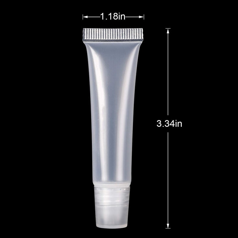 FALADOO FALADOO 100 Pcs 10 ml Lip Gloss Balm Tubes Refillable Empty Tubes Clear Cosmetic Containers Soft Tube (10ML, 100)  - Image 2