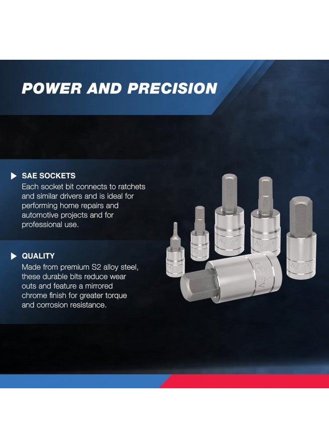 Neiko Neiko 10075A SAE Hex Bit Socket Set | 13-Piece Set | S2 Steel  - Image 2