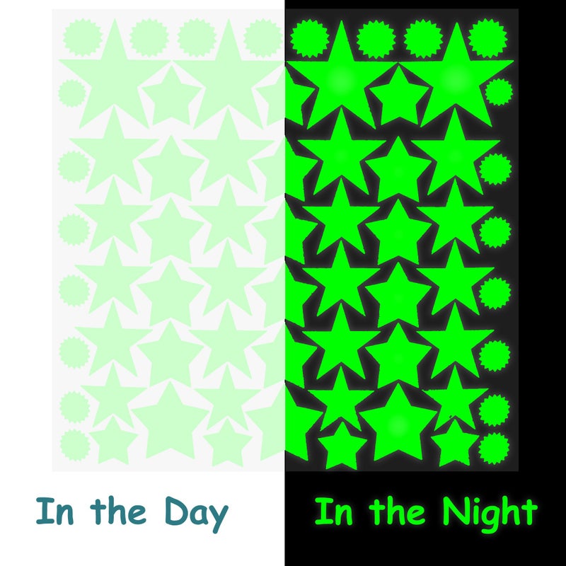 MAFOX Glow in The Dark Stars for Ceiling or Wall Stickers - Glowing Wall Decals Stickers Room Decor Kit - Galaxy Glow Star Set and Solar System Decal for Kids Bedroom Decoration - Image 4