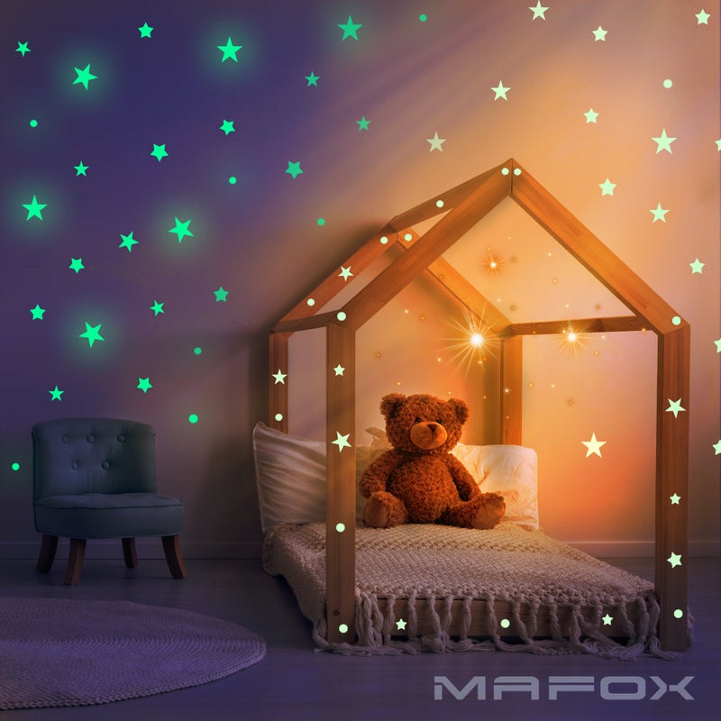 MAFOX Glow in The Dark Stars for Ceiling or Wall Stickers - Glowing Wall Decals Stickers Room Decor Kit - Galaxy Glow Star Set and Solar System Decal for Kids Bedroom Decoration - Image 3