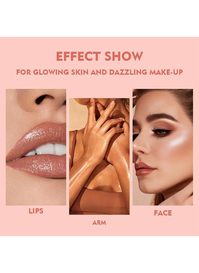 pudaier Face & Body Highlight, Liquid Makeup Shimmer Glow Illuminator, Bronzer Smooth Shine Shimmer Liquid Foundation, Waterproof Moisturizing Body Highlighter (#04)  - Image 3