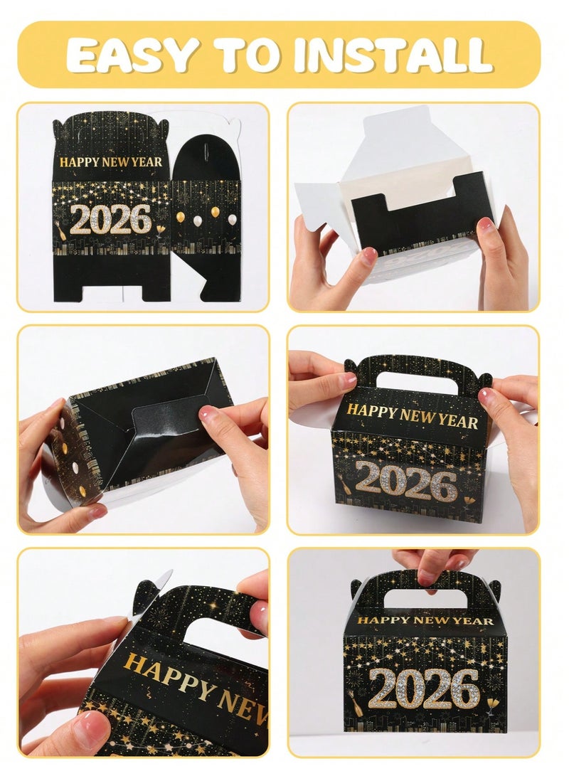 New Year 2026 Gift Boxes Set – 4 Pcs Party Favor Boxes For Candy & Gifts – Happy New Year 2026 Celebration Supplies - Image 3
