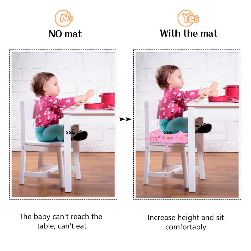 SMZCTYI Toddler Booster Seat for Dining Table, Portable Kids Booster with Adjustable Safety Buckles, Non-Slip Bottom, Travel Cushion - Image 2