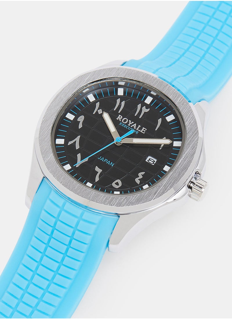 Royale Royale Executive Men's Rubber Strap Arabic Watch  - Image 3