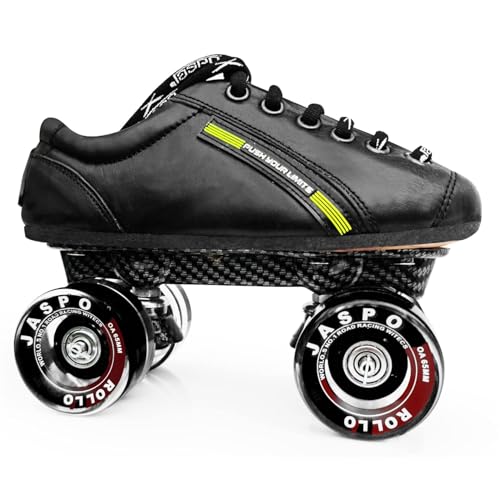 jaspo Unisex Pro Hyper Quad Outdoor Wheel Shoe Skates (5 Uk(Foot Length 25 Cms), Black) - Image 1