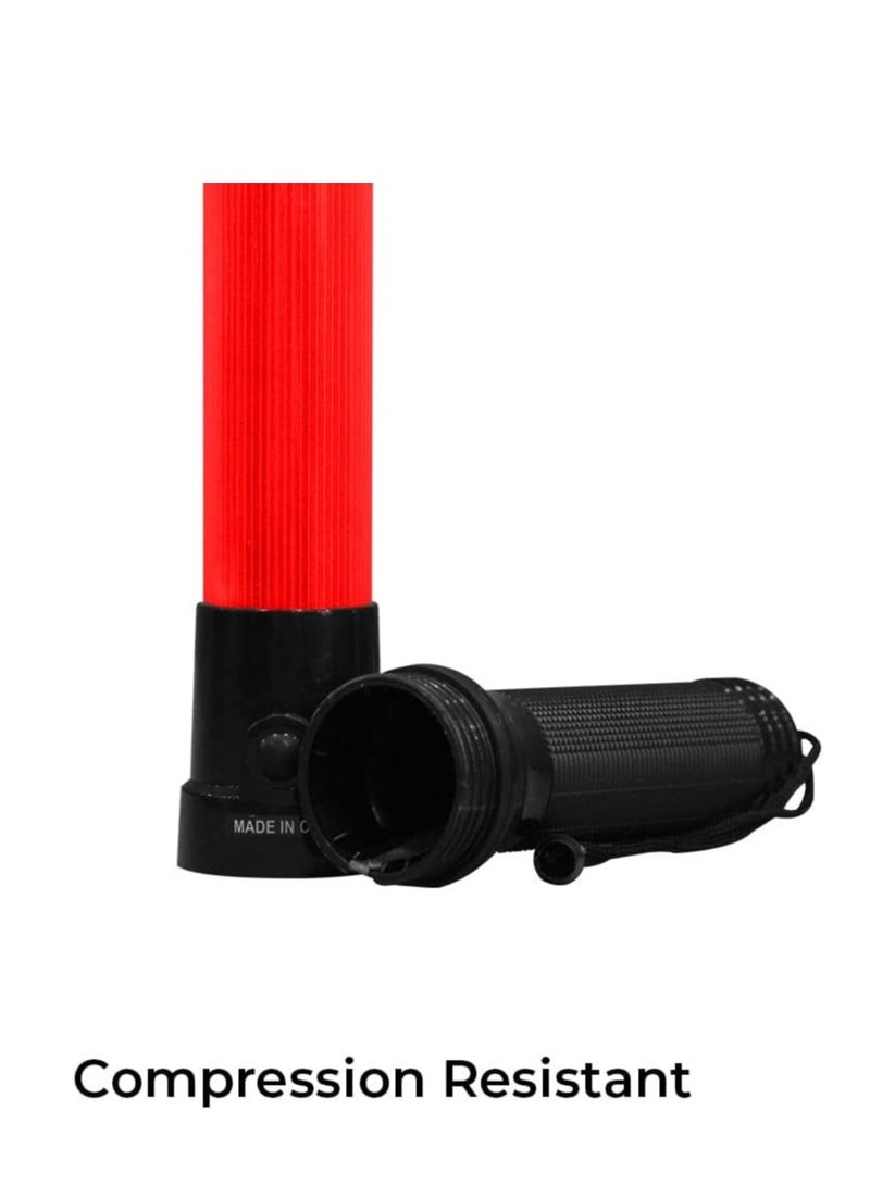 Workland عصا أمان المرور LED - حمراء | عصا أمان تعمل بالبطارية مع وضع وميض | ضوء تحذير وميض لأمان الطرق، مناطق الانتظار - Image 3