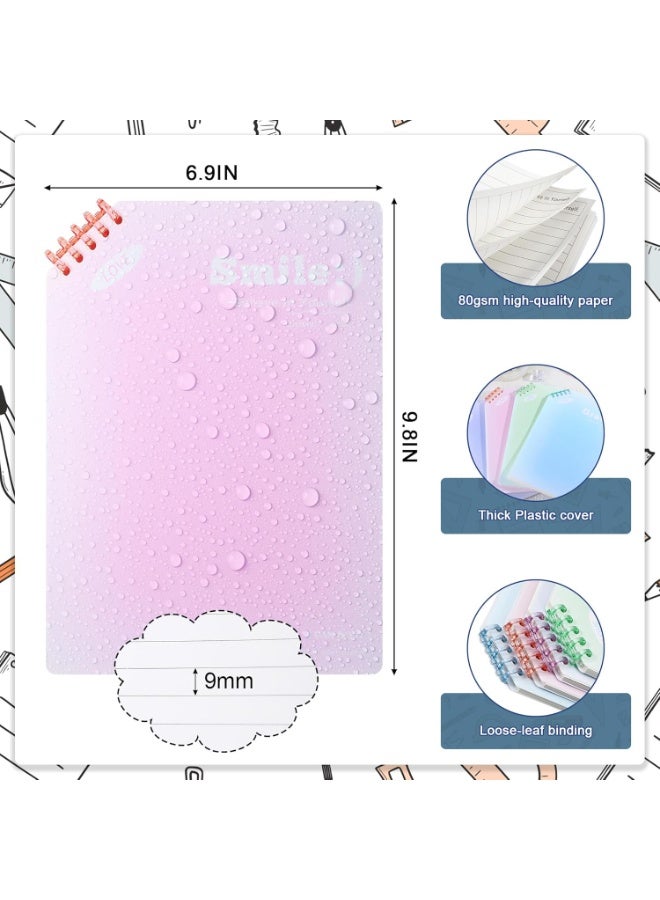 نيمبوت دفاتر حلزونية B5، غلاف بلاستيكي مقاوم للماء، دفاتر يوميات للكتابة، 9.8 × 6.9 بوصة، 60 ورقة/120 صفحة، دفتر ملاحظات واسع مسطر، دفاتر حلزونية مسطرة، مجموعة كبيرة للدراسة والعمل، لوازم العودة إلى المدرسة - Image 2