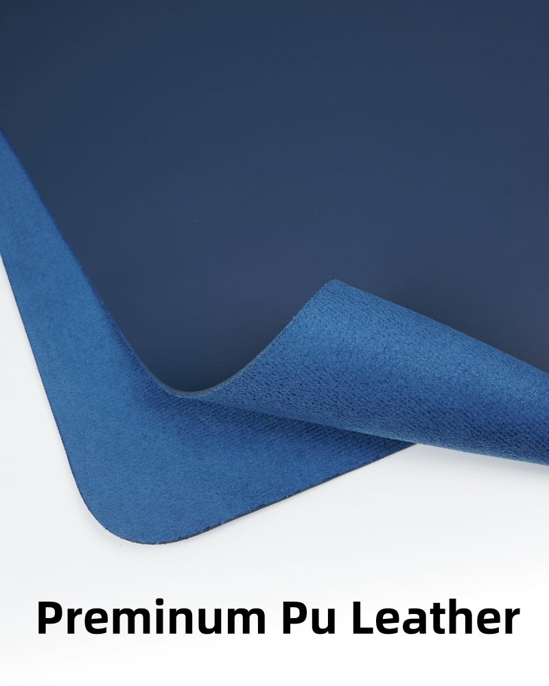 AFIING Large Desk Mat,55" x 17"Leather Desk Pad Protector,Large Mouse Pad,Office Desk Mat, Non-Slip PU Leather Desk Blotter,Desk Pad,Waterproof Desk Writing Pad for Office/Home/Decor (Midnight Blue) - Image 2