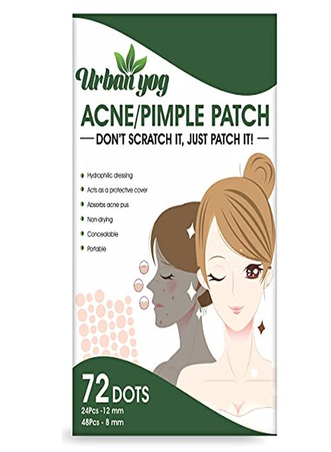 Urban yog Acne Pimple Patch 72 Invisible Facial Stickers Cover With 100% Hydrocolloid Overnight Pimple / Acne Absorbing Patch (Single)  - Image 2
