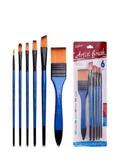 Xinbowen 6-Piece Nylon Hair Paint Brush Set - Ideal for Watercolor, Acrylic, and Oil Painting  - Image 1