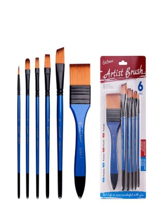 6-Piece Nylon Hair Paint Brush Set - Ideal for Watercolor, Acrylic, and Oil Painting - pzsku/Z7DFA5D141165FA52554FZ/45/1746196717/5c43722c-7e82-4c36-8e1d-48c2c87ff97a