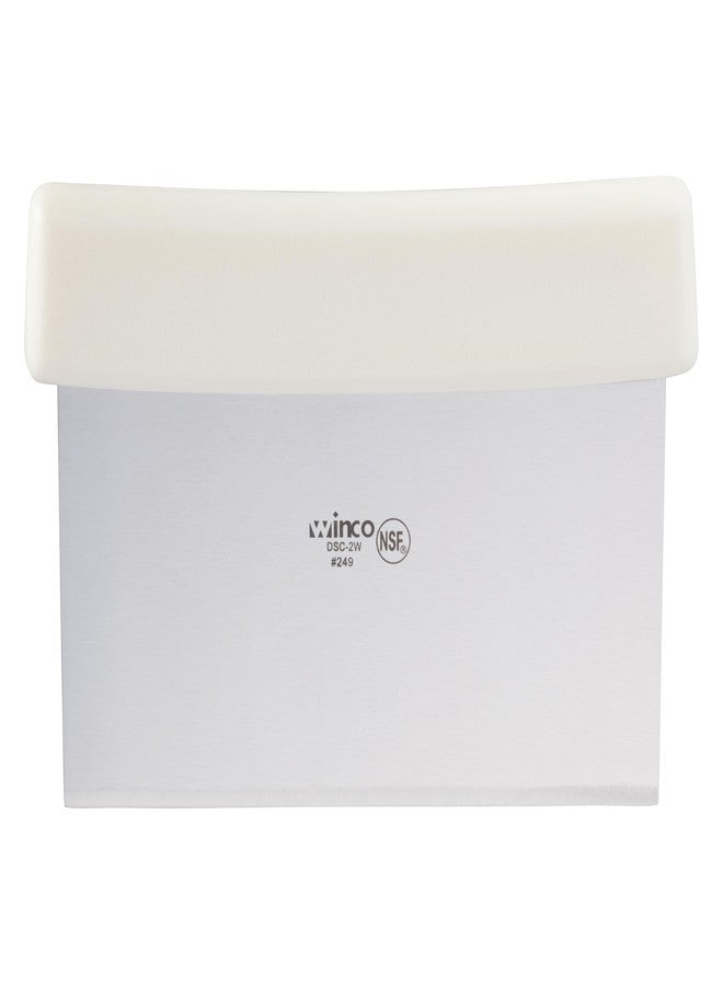 Winco , 6'' x 3' Scraper with Plastic Handle and Stainless Steel Blade, Dough Chopper, White - Image 1
