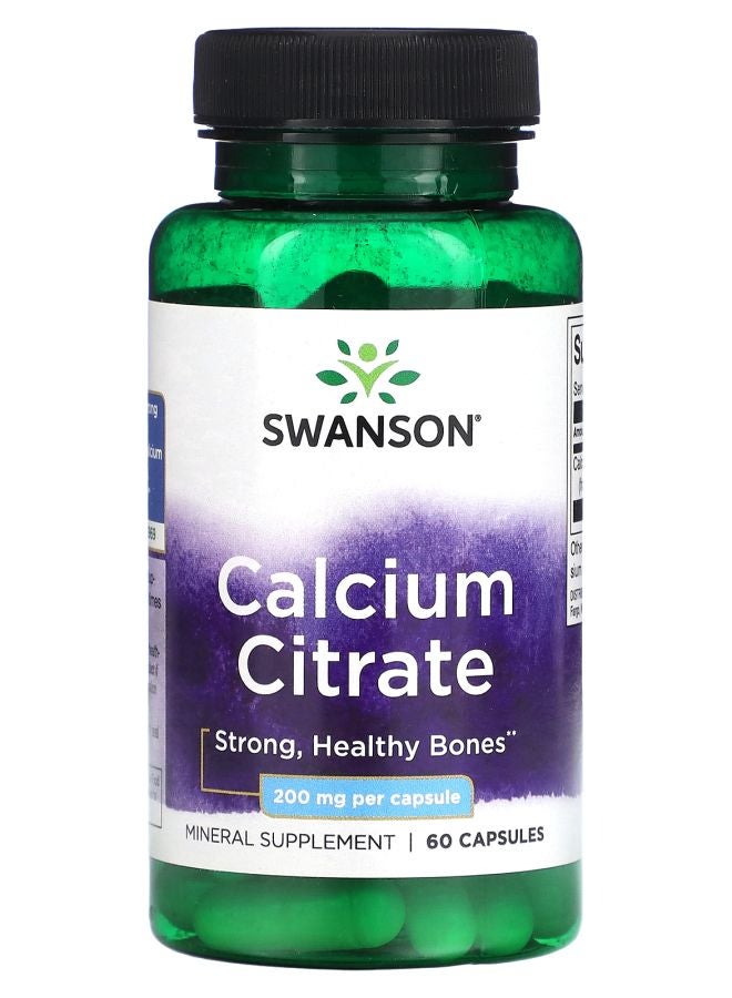 Calcium Citrate 200 mg 60 Capsules
