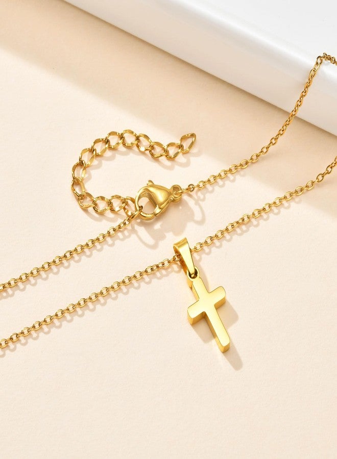 MEALGUET Easter Basket Stuffers for Toddler : Cross Necklace for Boys Stainless Steel Chain Pendant Necklace Jewelry Easter Gift First Communion Baptism Gifts for Son Nephew Kids, Gold Plated - Image 5