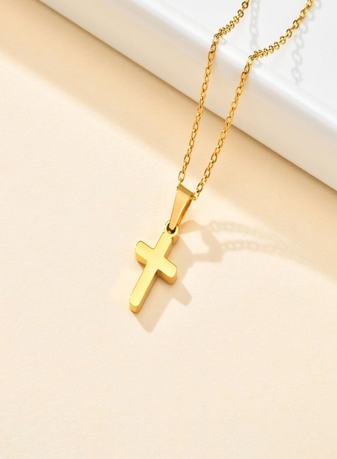MEALGUET Easter Basket Stuffers for Toddler : Cross Necklace for Boys Stainless Steel Chain Pendant Necklace Jewelry Easter Gift First Communion Baptism Gifts for Son Nephew Kids, Gold Plated - Image 4
