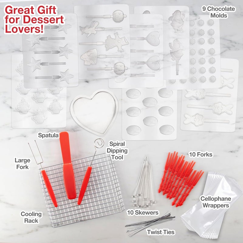 Good Cooking Dual Electric Chocolate Melting Pot Set - Valentines Day Candy Bar Making or Fondue Fountain Kit w/ 30 Bonus Accessories - Dip, Drizzle & Decorate Strawberries, Marshmallows- Party Appetizers Desserts - Image 5