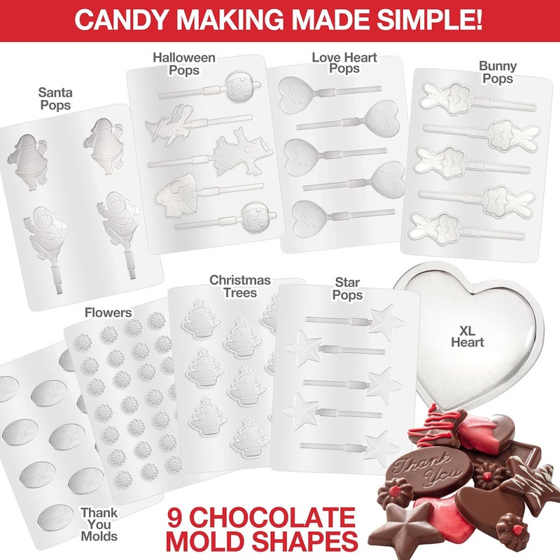 Good Cooking Dual Electric Chocolate Melting Pot Set - Valentines Day Candy Bar Making or Fondue Fountain Kit w/ 30 Bonus Accessories - Dip, Drizzle & Decorate Strawberries, Marshmallows- Party Appetizers Desserts - Image 4