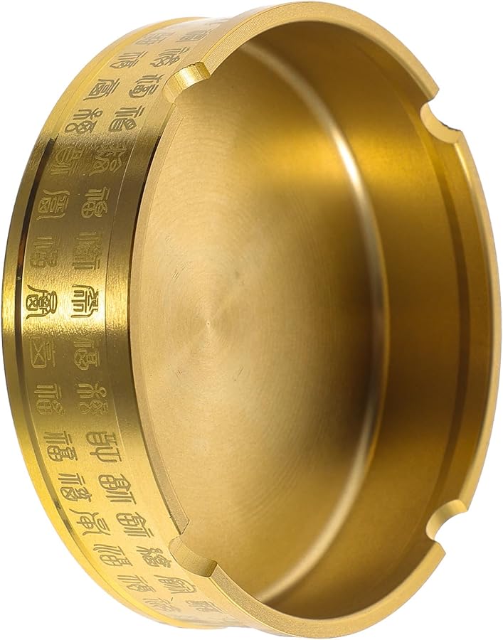 Brass Tabletop Cigarette Ashtray Small Metal Retro Home Office Decor - Image 1