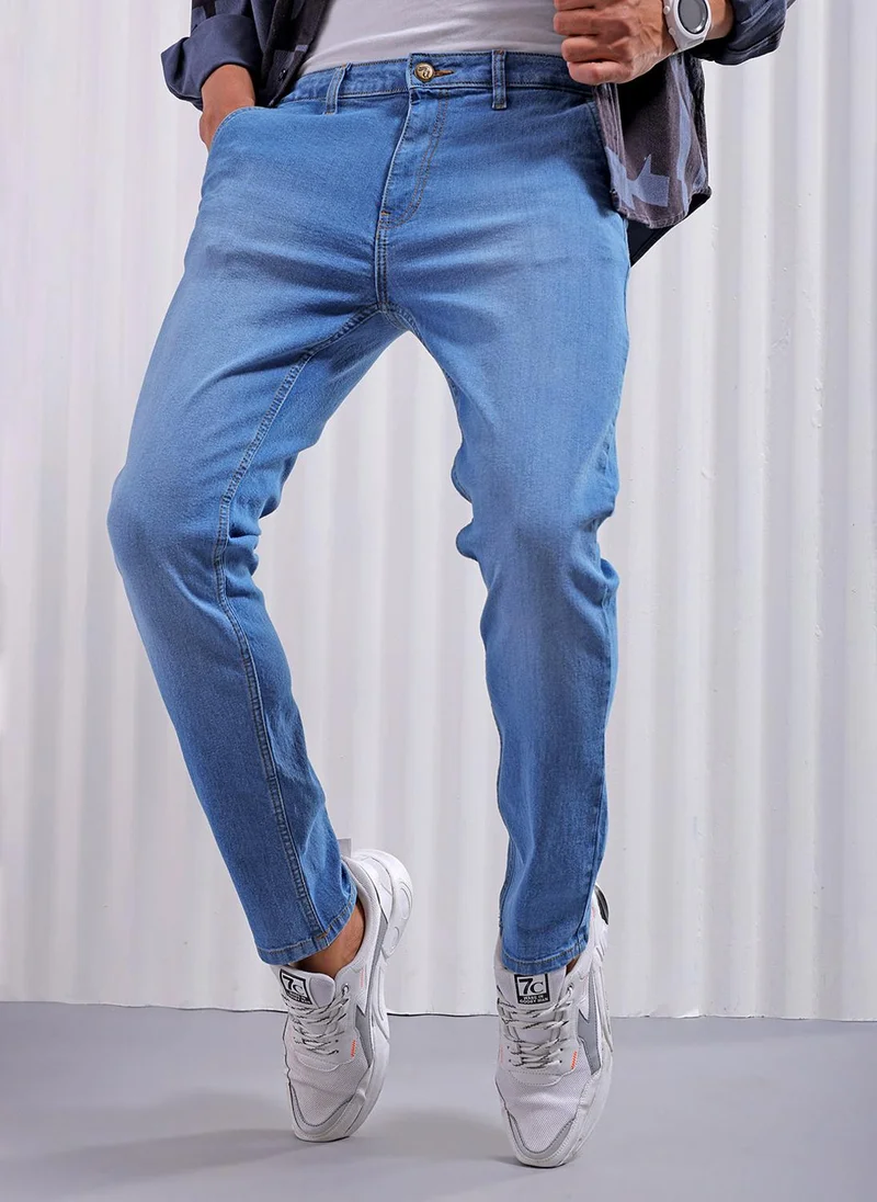 ذا انديان كراج كو Men Slim Fit Solid Mid-Rise Jeans