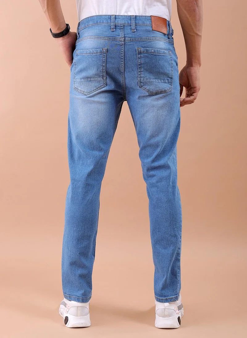 ذا انديان كراج كو Men Slim Fit Solid Mid-Rise Jeans