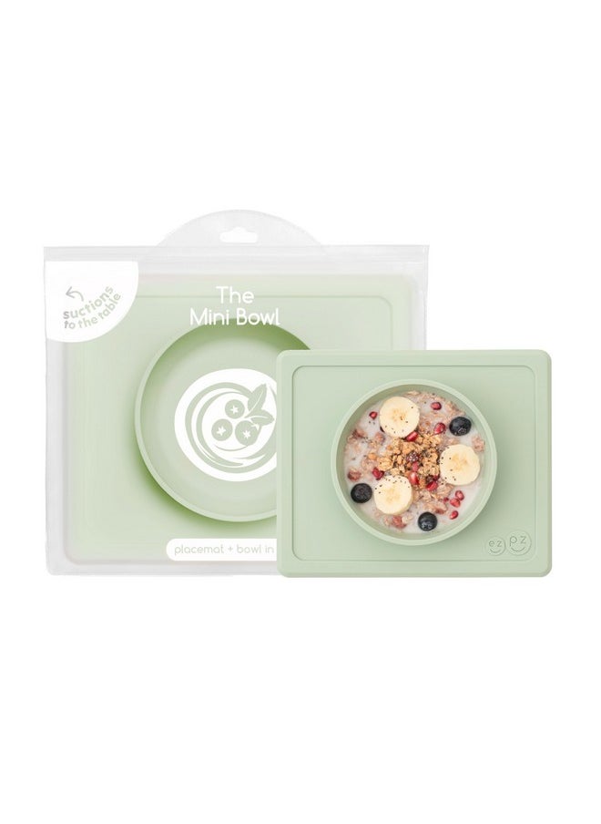 ezpz ezpz Mini Bowl - 100% Food Grade Silicone Suction Bowl with Built-in Placemat for Infants + Toddlers Promotes Baby Self-Feeding, Non-Slip, BPA Free, Dishwasher Safe, 237ml - 12 Months+ (Sage)  - Image 1
