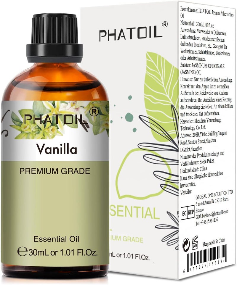PHATOIL Vanilla Essential Oil, 1.01Fl.Oz (30ML) PHATOIL Pure Essential Oil Singles for Aromatherapy Diffusers, Humidifiers, Great for DIY Candle and Soap Making, Gift for Friend - Image 5
