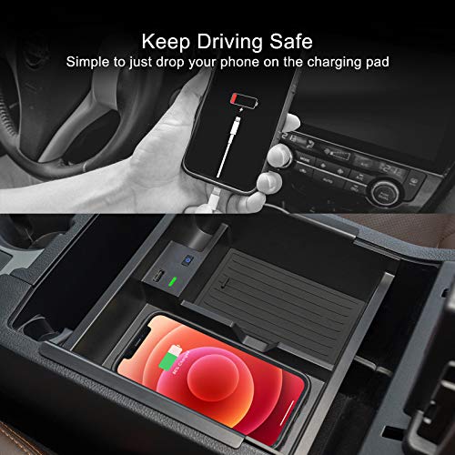 CarQiWireless شاحن لاسلكي CarQiWireless 2024 ترقية/صينية تنظيم وحدة التحكم المركزية لتويوتا 4رانر 2010-2024 2023، وسادة شحن هاتف لاسلكية لتويوتا الجيل الخامس SR5 TRD ملحقات الشاحنة 2021 2020 - Image 3