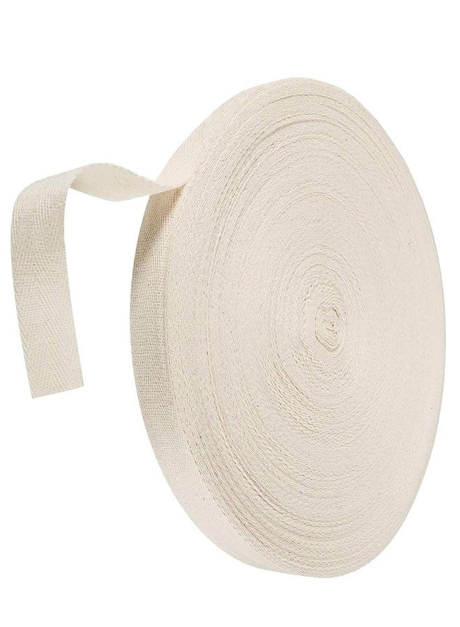 Abbaoww 55 Yards Twill Tape Ribbon 1.5 Inch 100% Cotton Herringbone Webbing Tape Sewing Twill Ribbon for DIY Crafts Sewing, Natural - Image 1