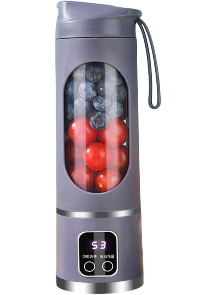 AROAQ 450ml Portable Blender, USB Charging Personal Shakes Smoothie Blender, Upgraded 12 Blades, LCD Display Mini Handheld Juicer for Travel, Gym Home Office - Image 1