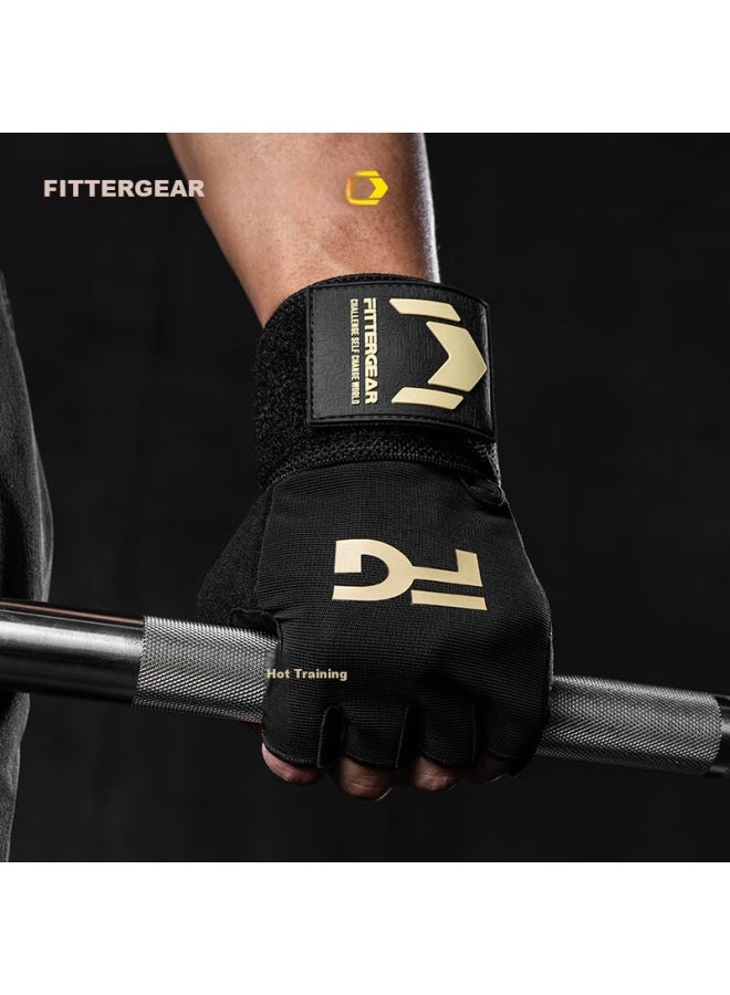 Fitter Gear Fitness Gloves Wrist Wraps Pull-up Bar Bench Press Training Equipment Deadlift Anti-slip Callus Prevention For Men