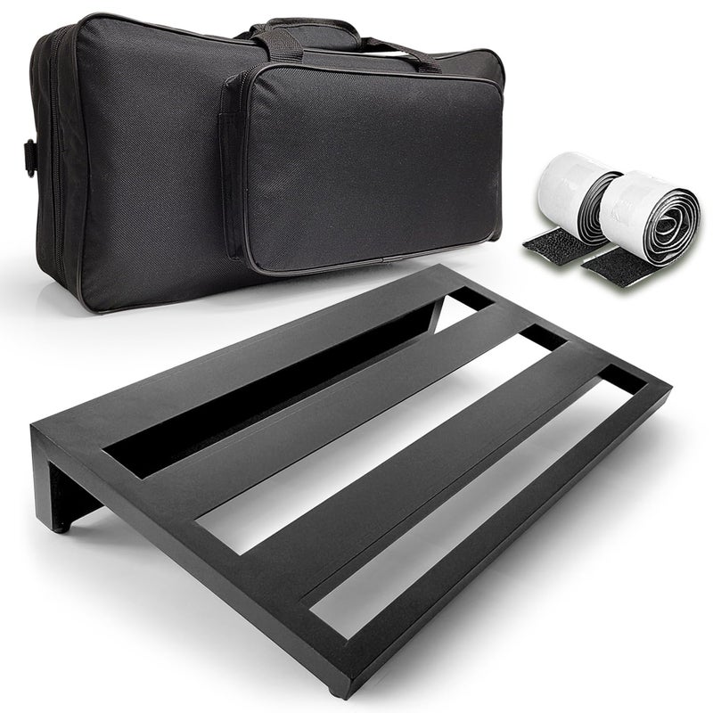 AXA AXCESSABLES AxcessAbles Guitar Pedal Board 20" x 12" Lightweight 4lb Aluminum Pedalboard with Canvas Carry Bag and Velcro Up to 18 Guitar, Bass Stomp Pedals. Compatible with BOSS, MXR, TC, Digitech - Image 1