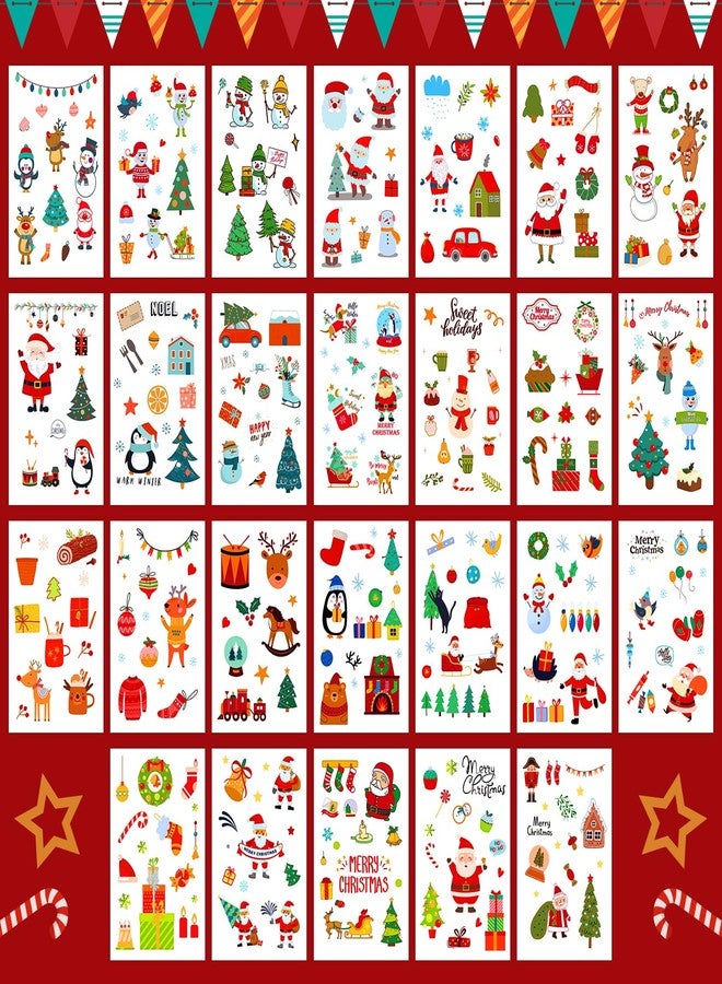 Leesgel 36 Sheets Christmas Full Arm Temporary Tattoos for Kids, 10Pcs Snowy Santa Claus Deer Sleeve Fake Tattoos, 320 Styles Christmas Themed Party Tattoos Stickers for Boys Girls - Image 3