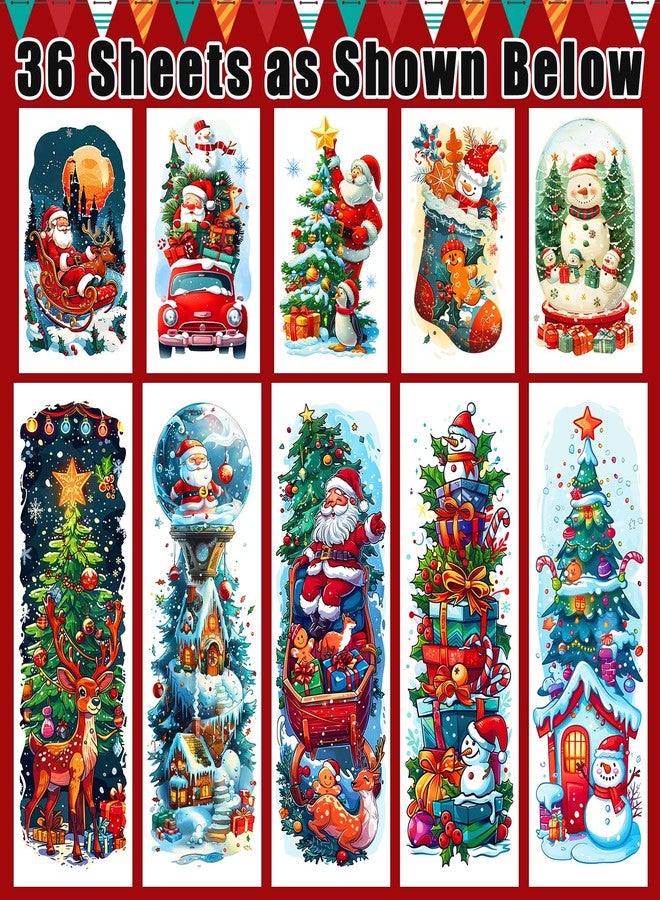 Leesgel 36 Sheets Christmas Full Arm Temporary Tattoos for Kids, 10Pcs Snowy Santa Claus Deer Sleeve Fake Tattoos, 320 Styles Christmas Themed Party Tattoos Stickers for Boys Girls - Image 2