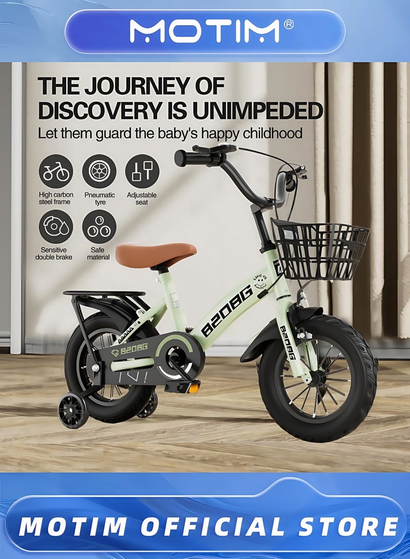 Motim Kids Road Bike for 4-7 Years Old Boys and Girls Adjustable Seat Handbrake Mudguards Backseat 16 Inch Bicycle with Training Wheels Gift for Kids - Image 2