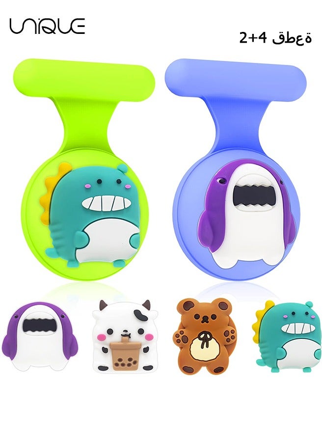 يونيك 2 + 4 قطع AirTag حامل للأطفال ، حالة خفية لأبل الهواء العلامة دبوس بروش المحمولة من سوار ، قلادة ، الفرقة ووتش ، معصمه GPS العلامات الملحقات للأولاد (أخضر + أزرق) - Image 1