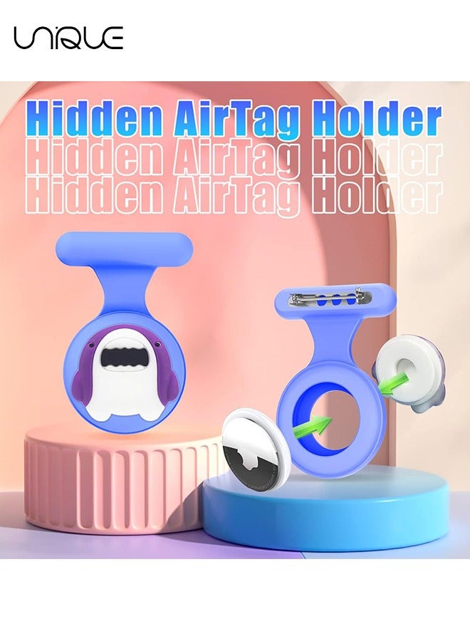 يونيك 2 + 4 قطع AirTag حامل للأطفال ، حالة خفية لأبل الهواء العلامة دبوس بروش المحمولة من سوار ، قلادة ، الفرقة ووتش ، معصمه GPS العلامات الملحقات للأولاد (أخضر + أزرق) - Image 2